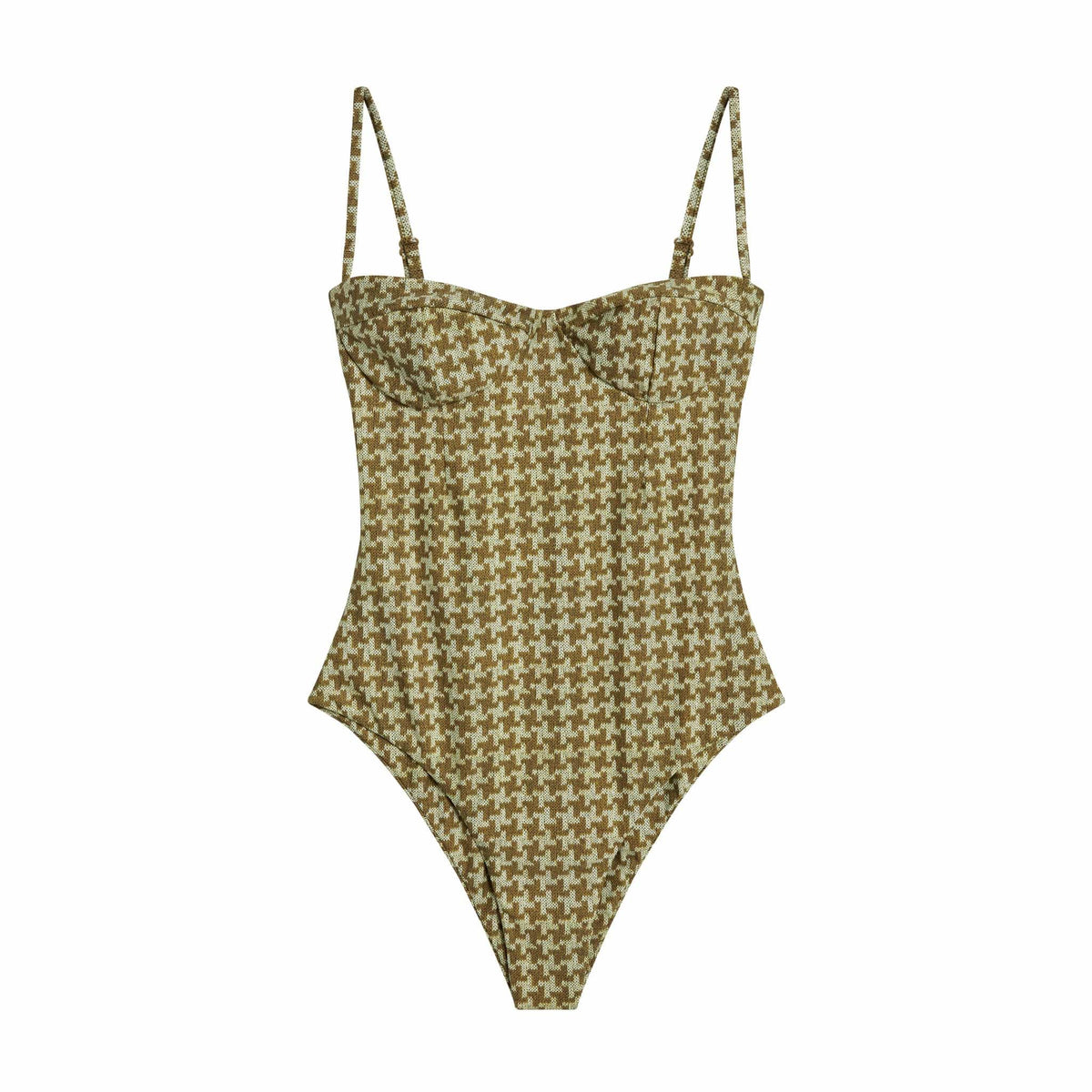 The Bowie One Piece in Houndstooth