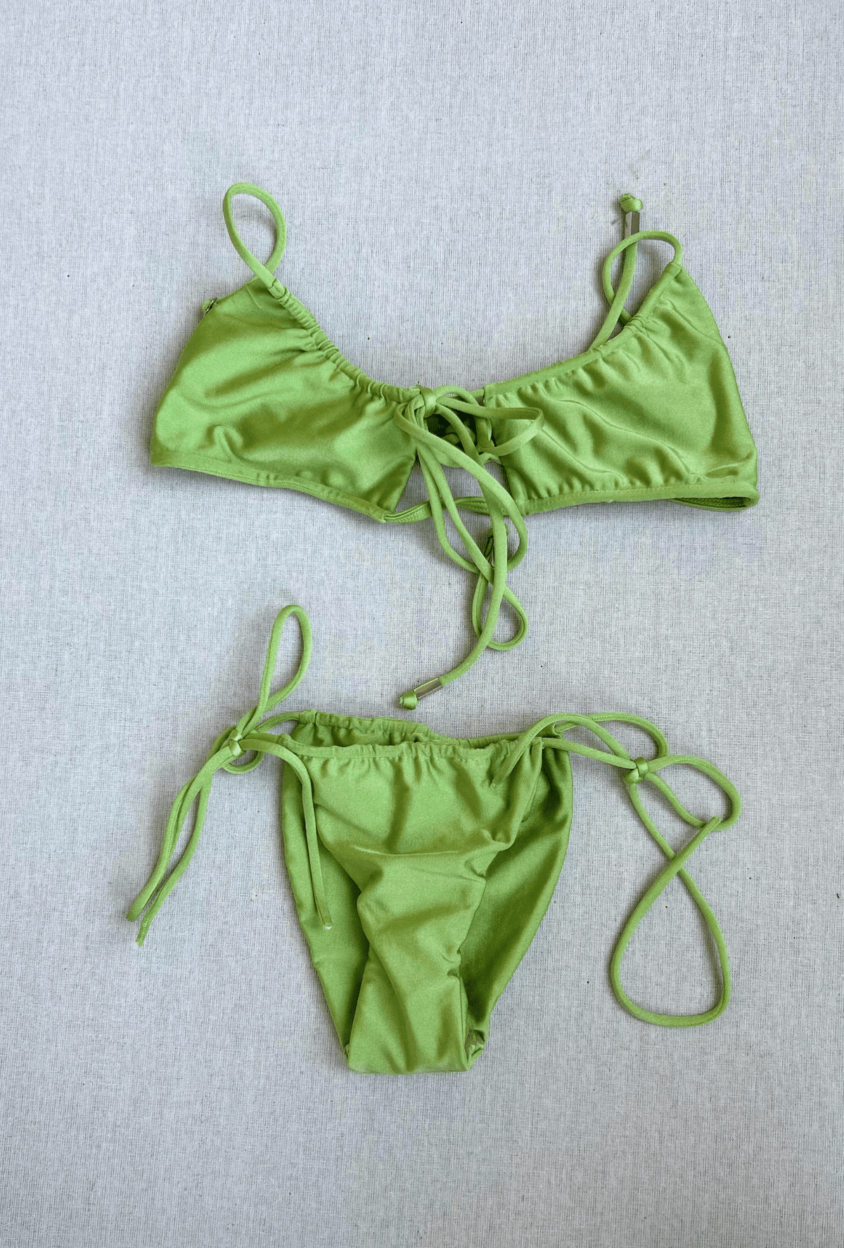 giana top / gemma bottom in lime shimmer- size xs