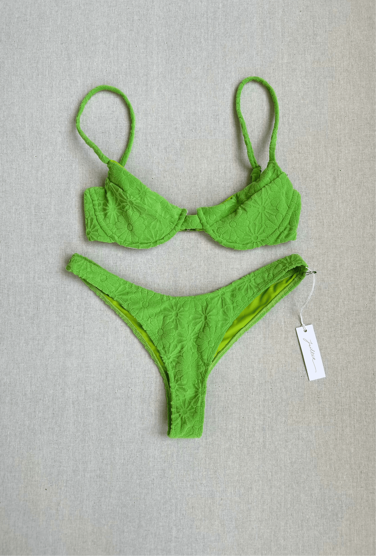 LULU TOP + BEE BOTTOM IN GREEN TERRY XS