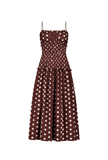 The Amelia Dress in Brown/Ivory Polka Dot