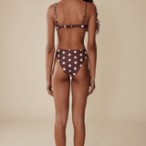 The Edie Bottom in Polka Dot Brown/Ivory
