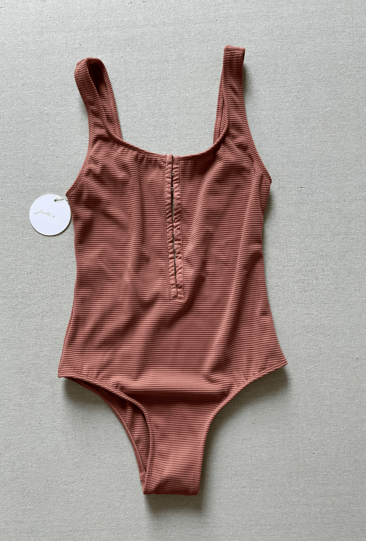 clasp one piece in melrose rib - size xs
