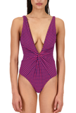 Olivia One Piece in Fig Plaid