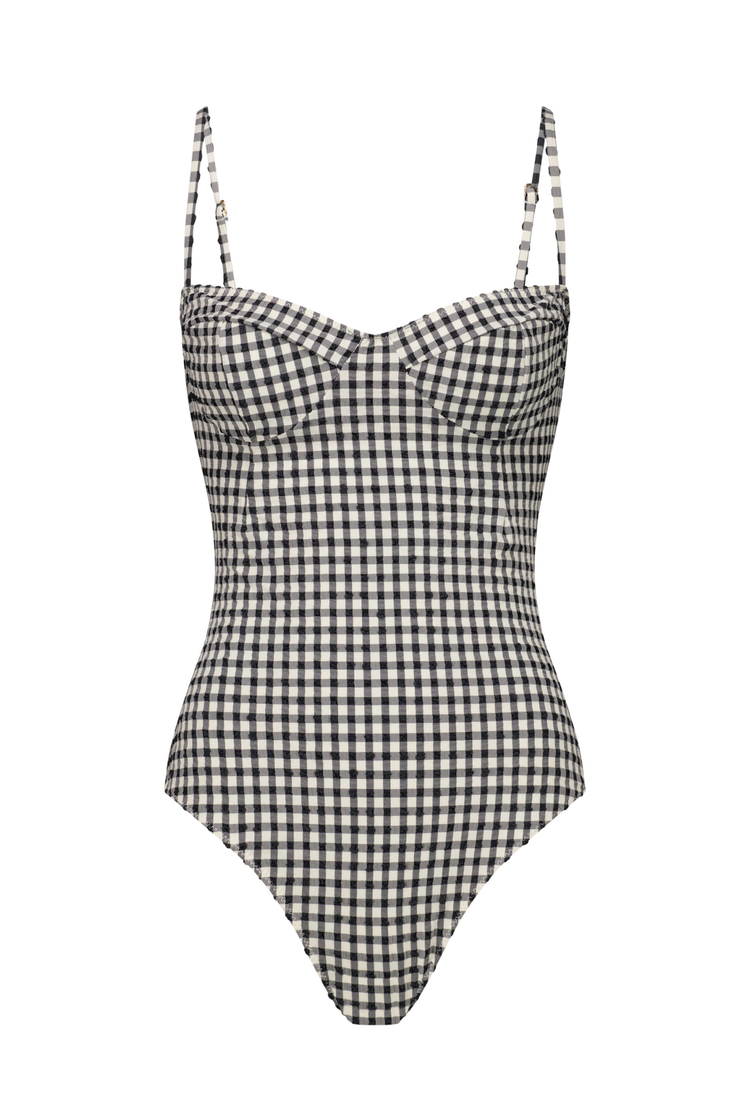 The Bowie One Piece in Tuxedo Plaid
