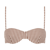 'Juillet x Lilly Sisto': The Ingrid Top in Brown Gingham