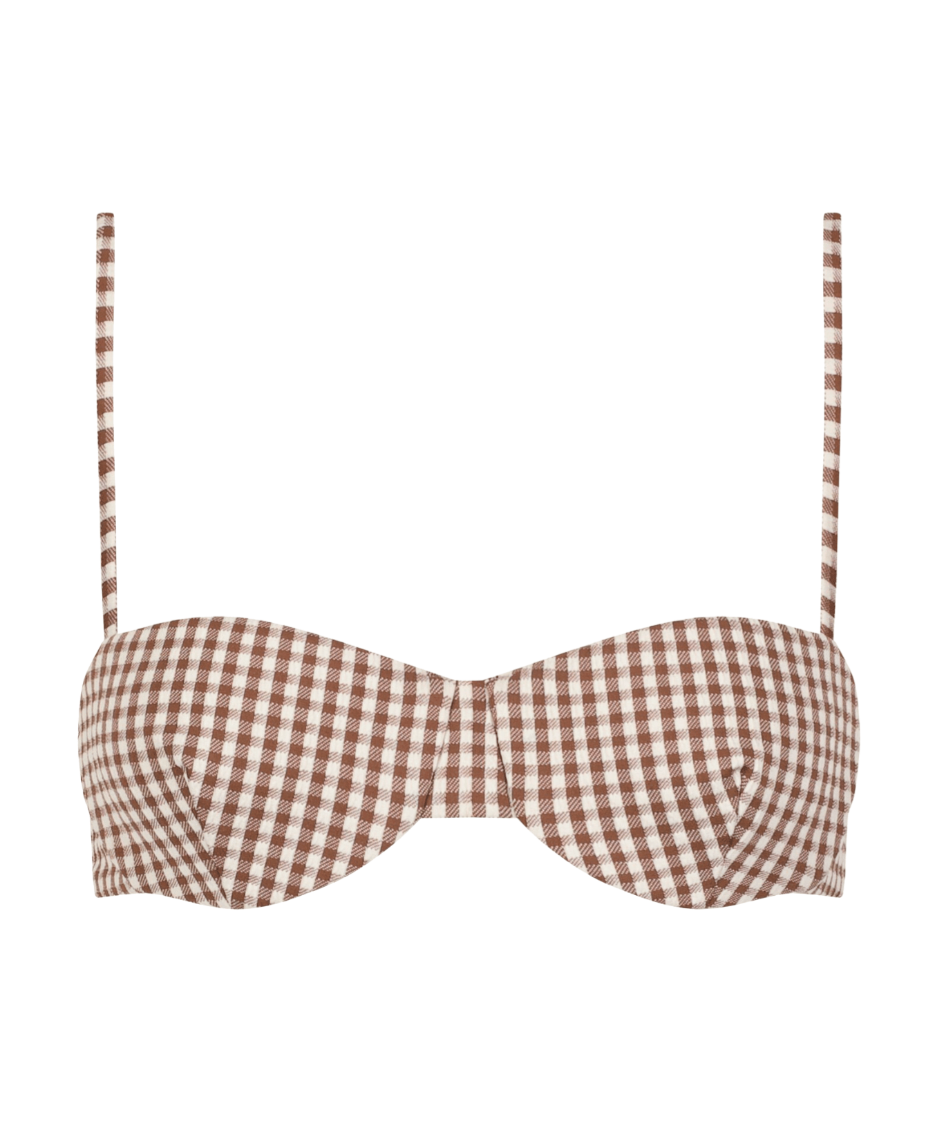 'Juillet x Lilly Sisto': The Ingrid Top in Brown Gingham