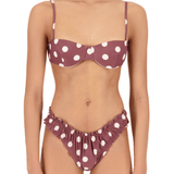 The Ingrid Top in Polka Dot Brown/ Ivory