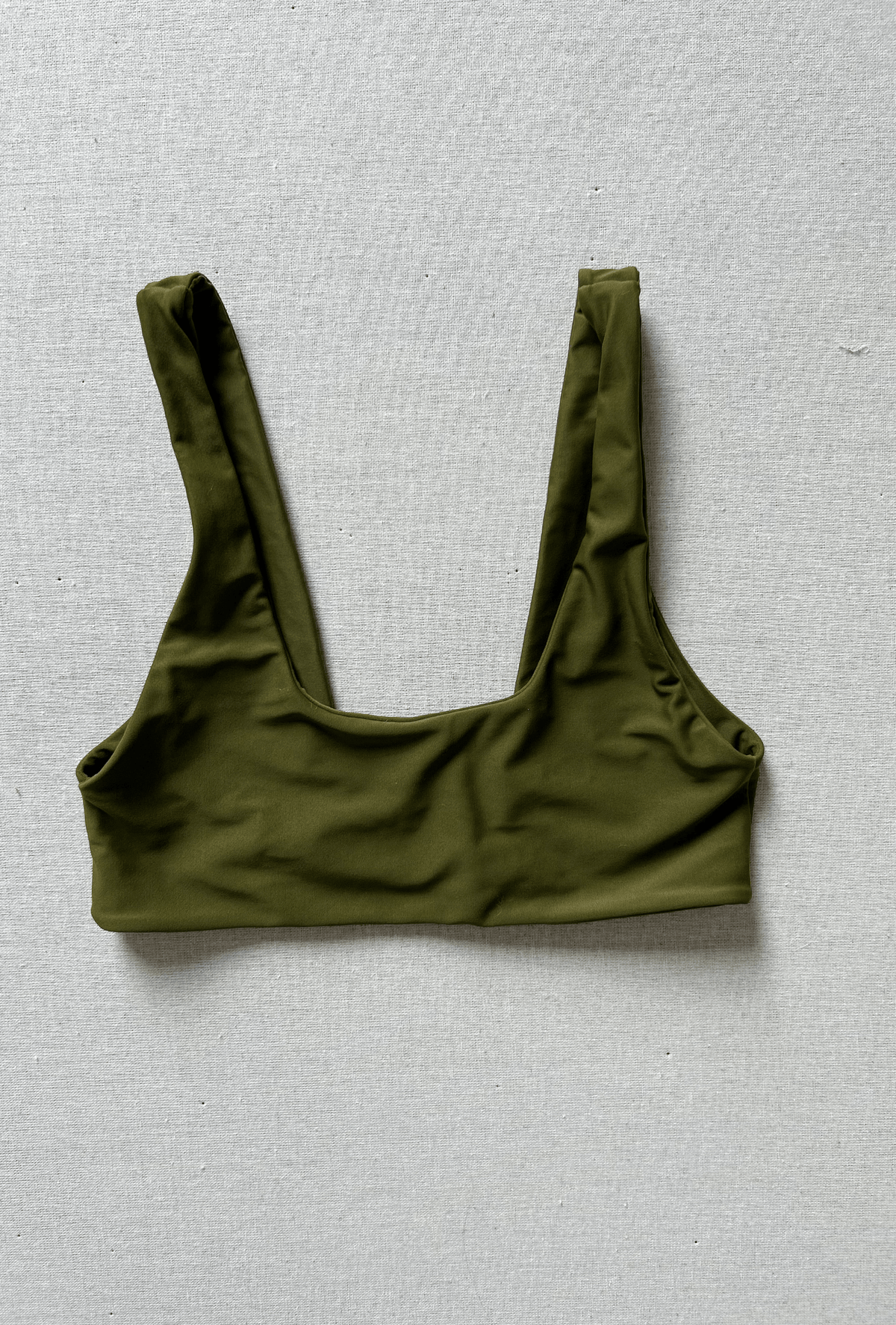 sporty top in olive - size small