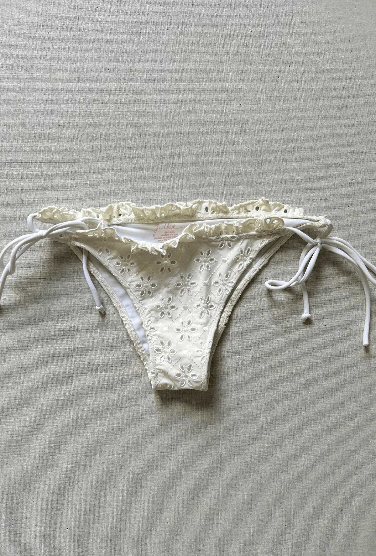 annie bottom in white eyelet - size small