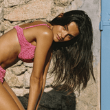 The Ingrid Top in Hot Pink Luxe Crinkle