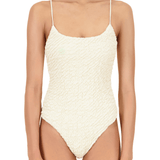 The Imey One Piece in Ivory Luxe Crinkle