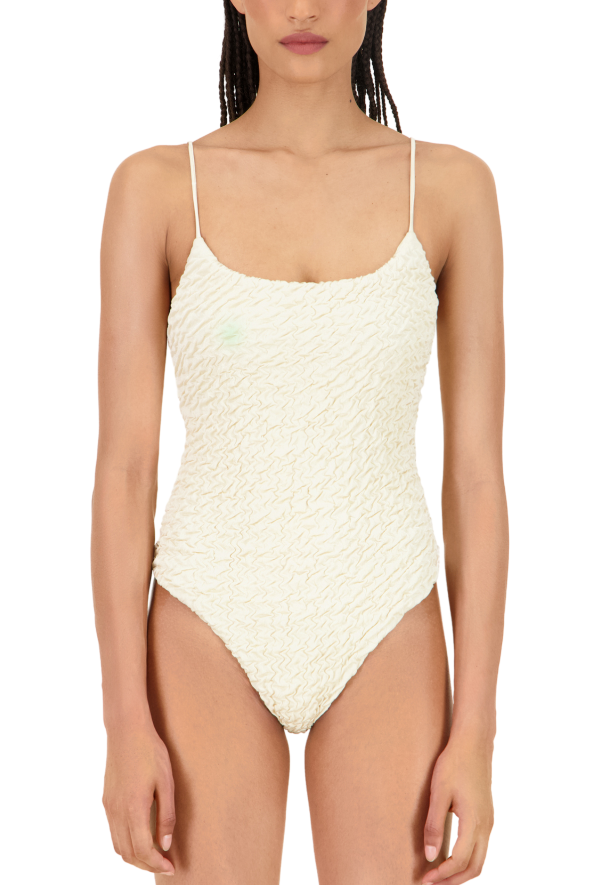 The Imey One Piece in Ivory Luxe Crinkle
