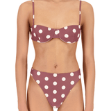 The Edie Bottom in Polka Dot Brown/Ivory