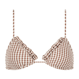 'Juillet x Lilly Sisto': The Kenny Top in Brown Gingham