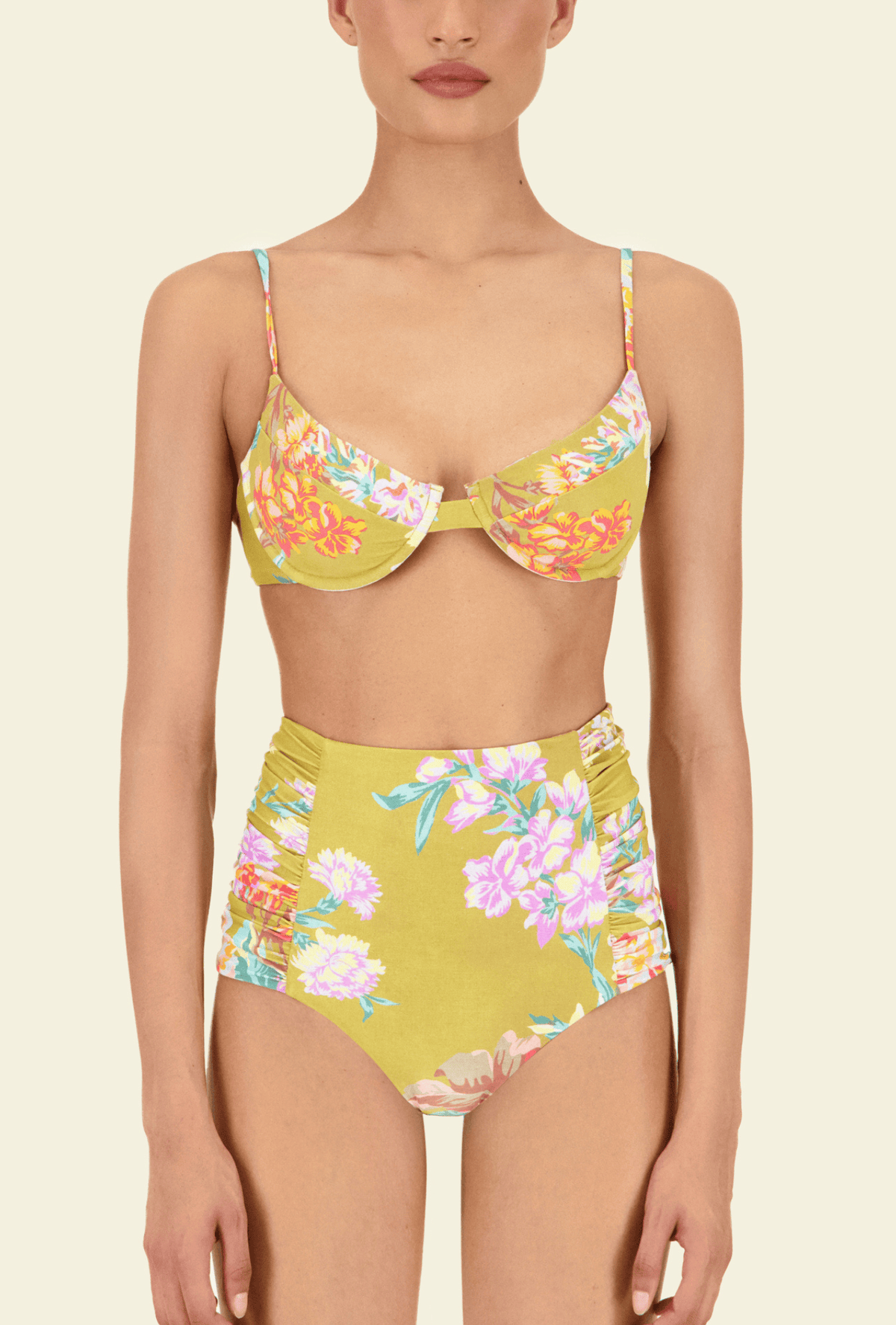 PRE-ORDER: The Luisa Bottom in Chartreuse Floral