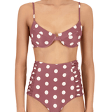 The Lulu Top in Polka Dot Brown/Ivory