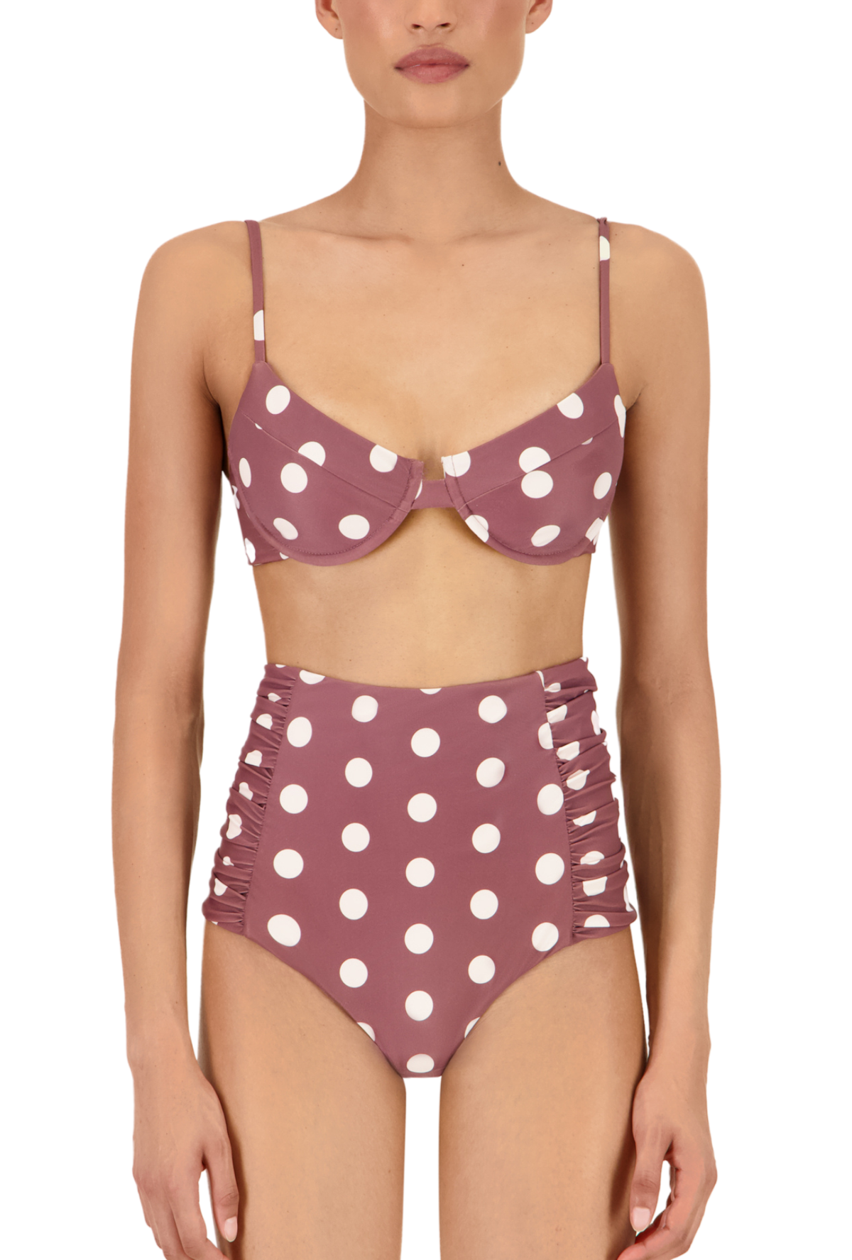 The Lulu Top in Polka Dot Brown/Ivory