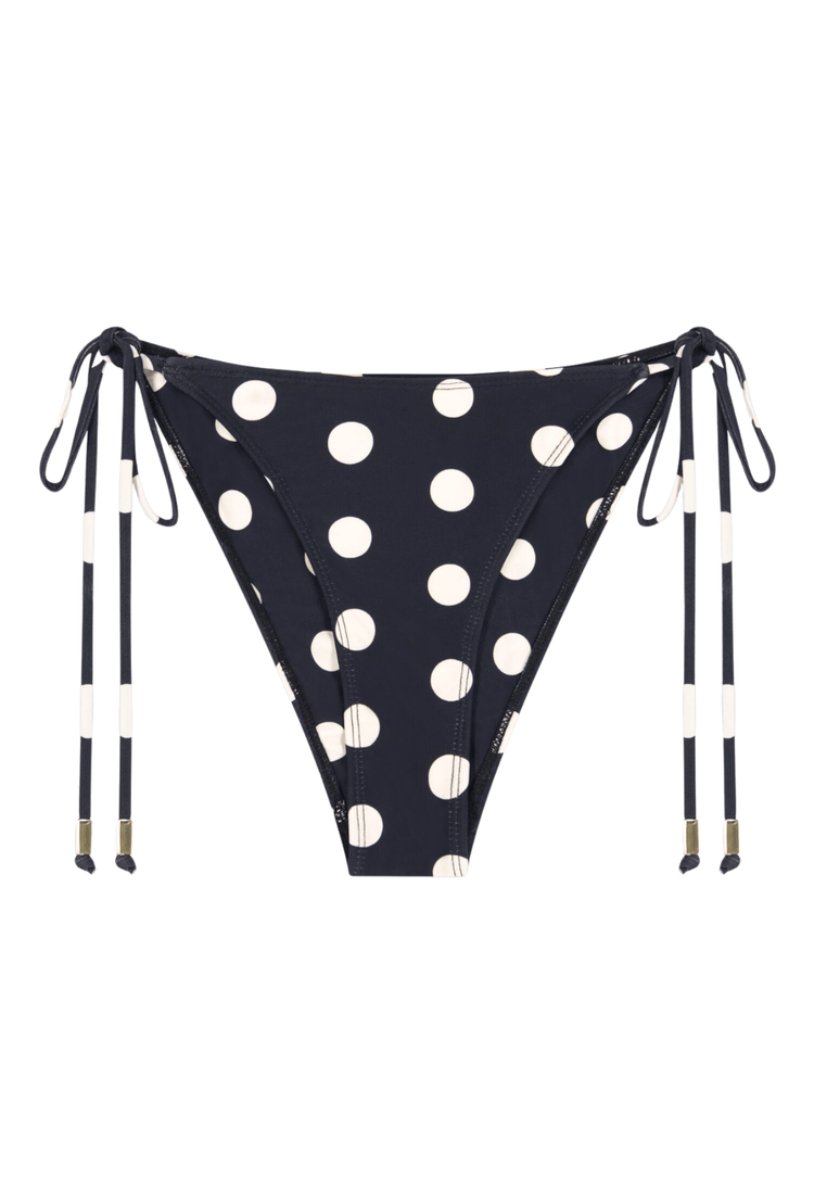 The Nat Bottom in Polka Dot Black/Ivory