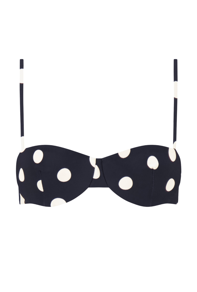 The Ingrid Top in Polka Dot Black/ Ivory