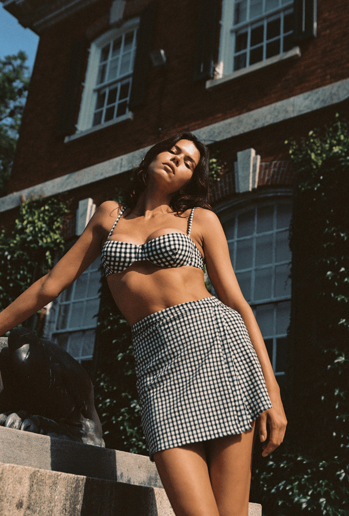 The Wrap Skirt in Tuxedo Plaid