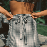 The Wrap Skirt in Tuxedo Plaid