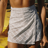 The Wrap Skirt in Broderie Anglaise