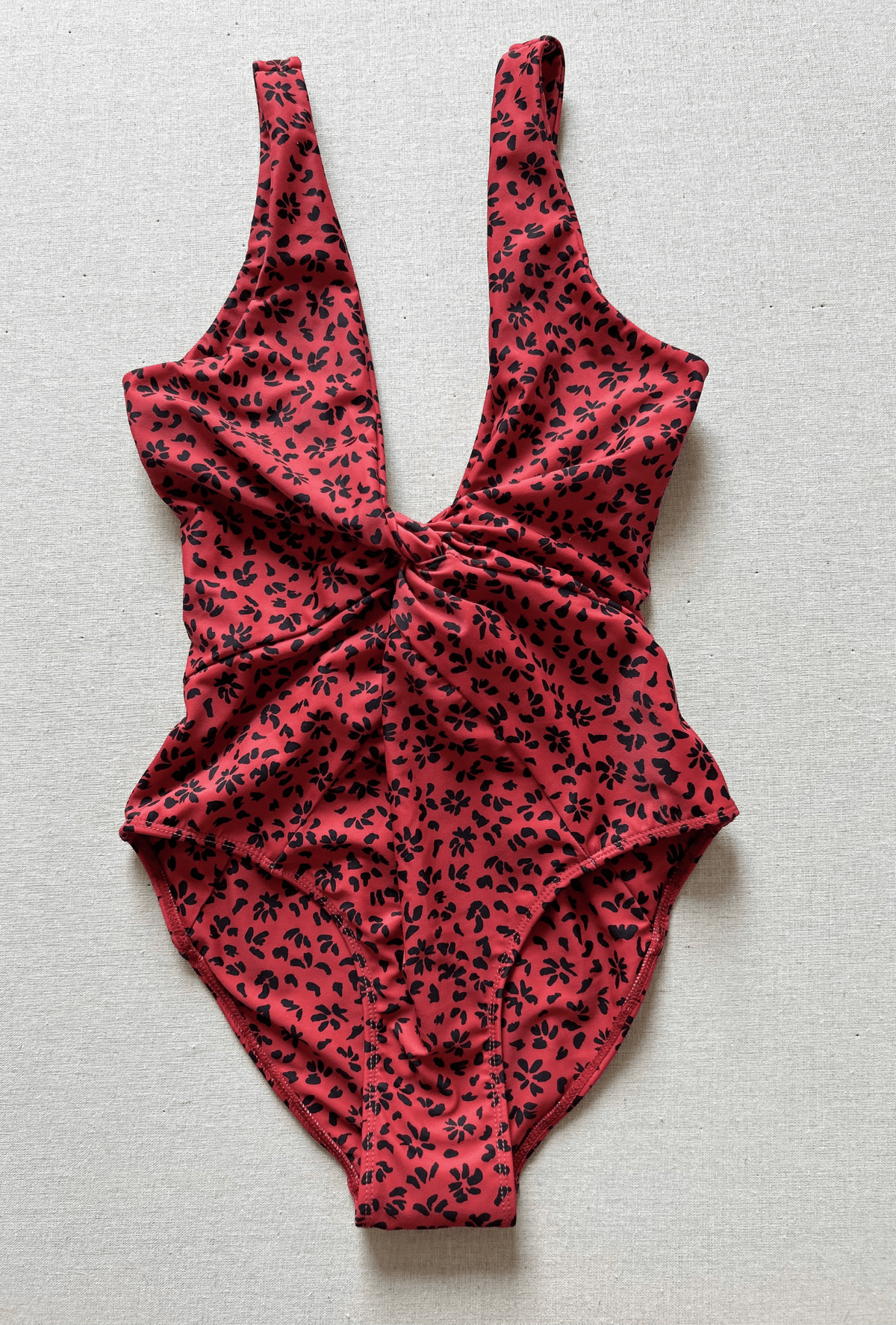 elle one piece in red floral - size xs