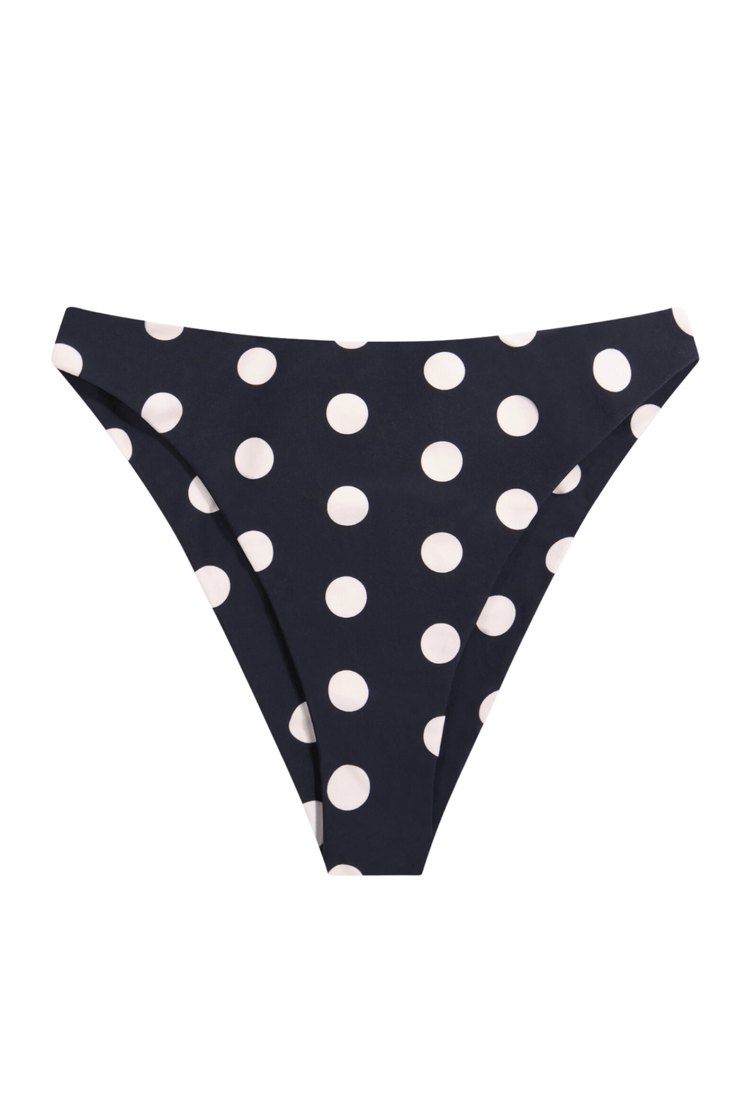 The Edie Bottom in Polka Dot Black/Ivory