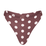 The Edie Bottom in Polka Dot Brown/Ivory
