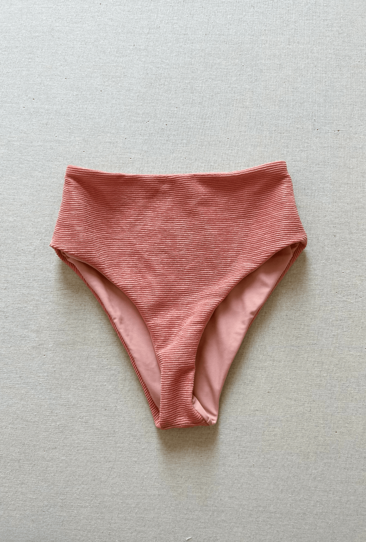 high waist bottom in pink rib - size xs