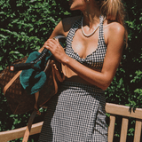 The Wrap Skirt in Tuxedo Plaid