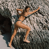 The Ingrid Top in Noir/Ivory Shine