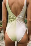 The Olivia One Piece in Honeydew/Ivory Shine