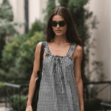 The Sienna Midi Dress in Tuxedo Plaid