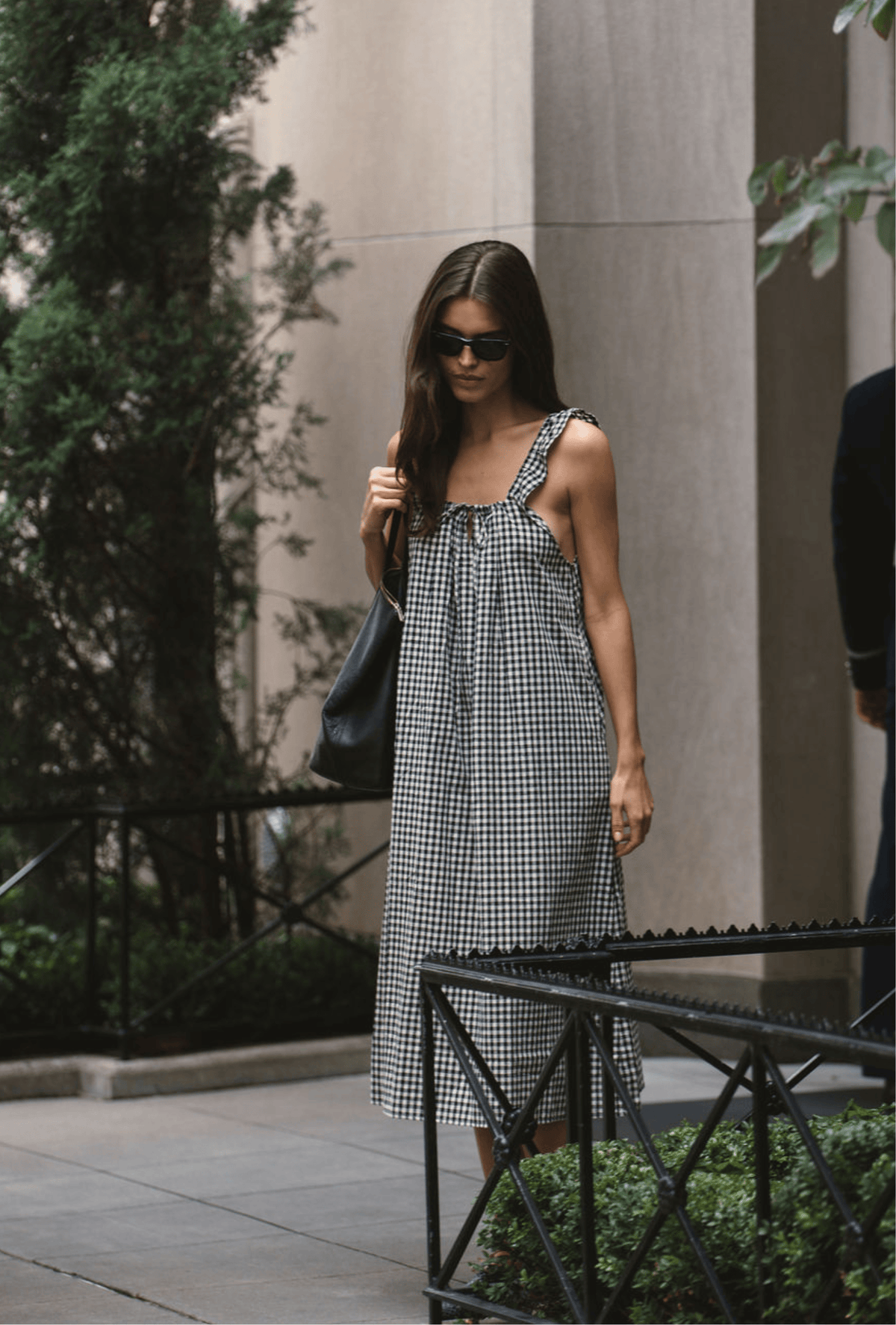 The Sienna Midi Dress in Tuxedo Plaid