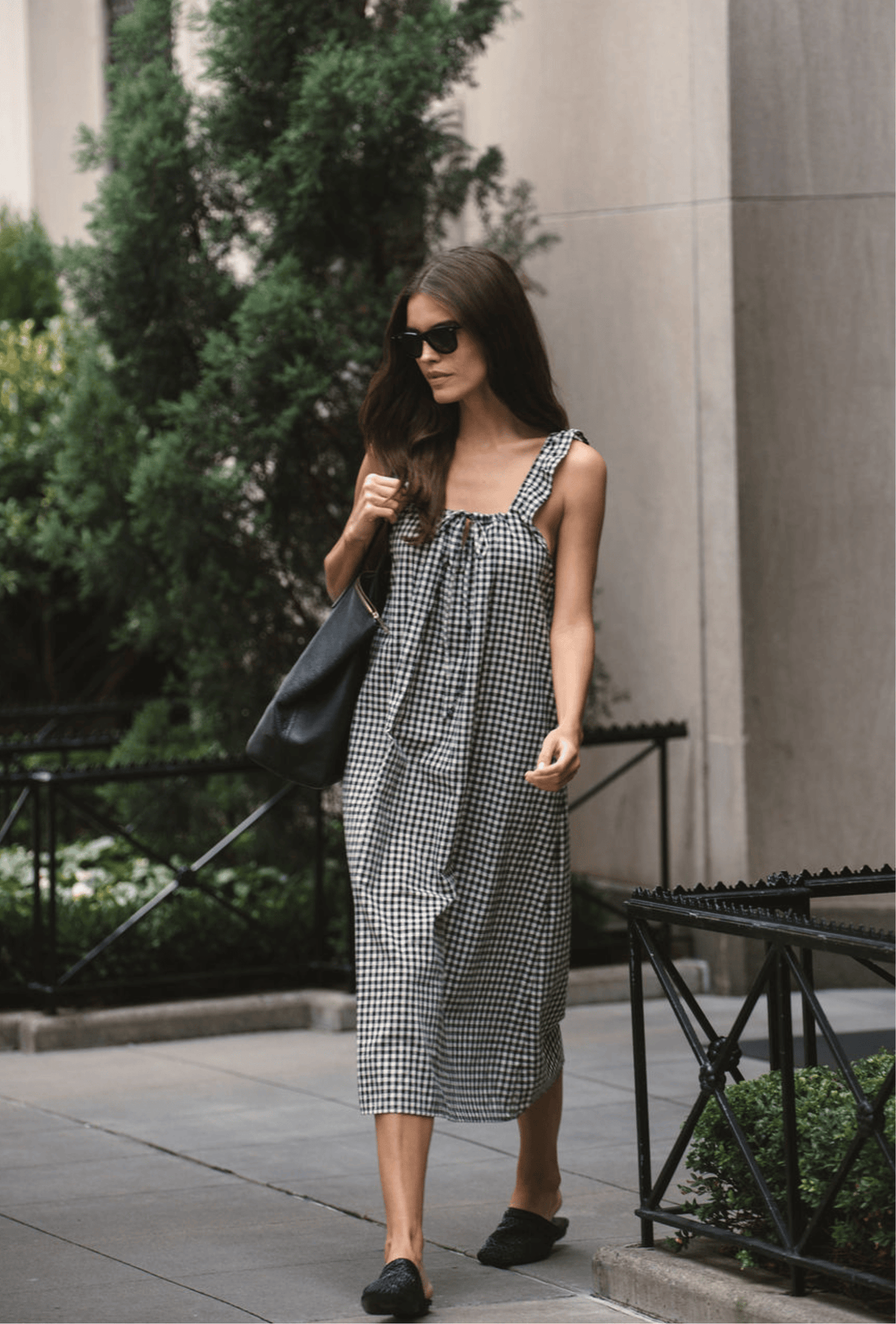 The Sienna Midi Dress in Tuxedo Plaid
