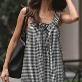 The Sienna Midi Dress in Tuxedo Plaid