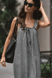 The Sienna Midi Dress in Tuxedo Plaid