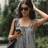 The Sienna Midi Dress in Tuxedo Plaid