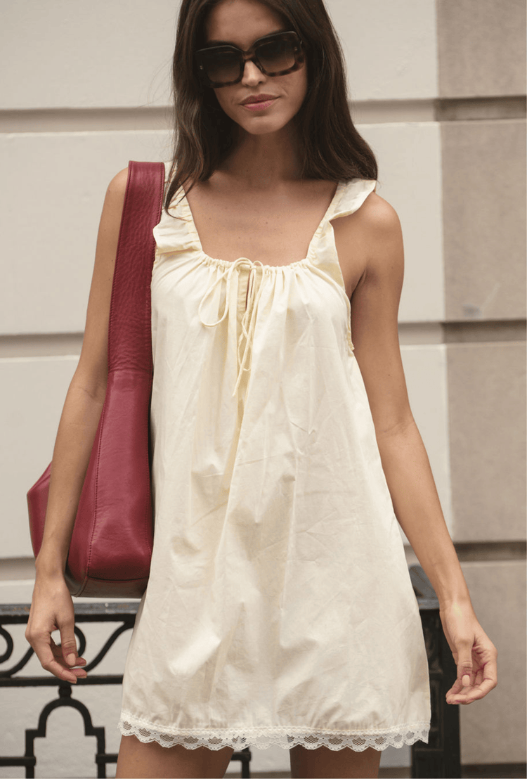 The Lucy Mini Dress in Butter Yellow