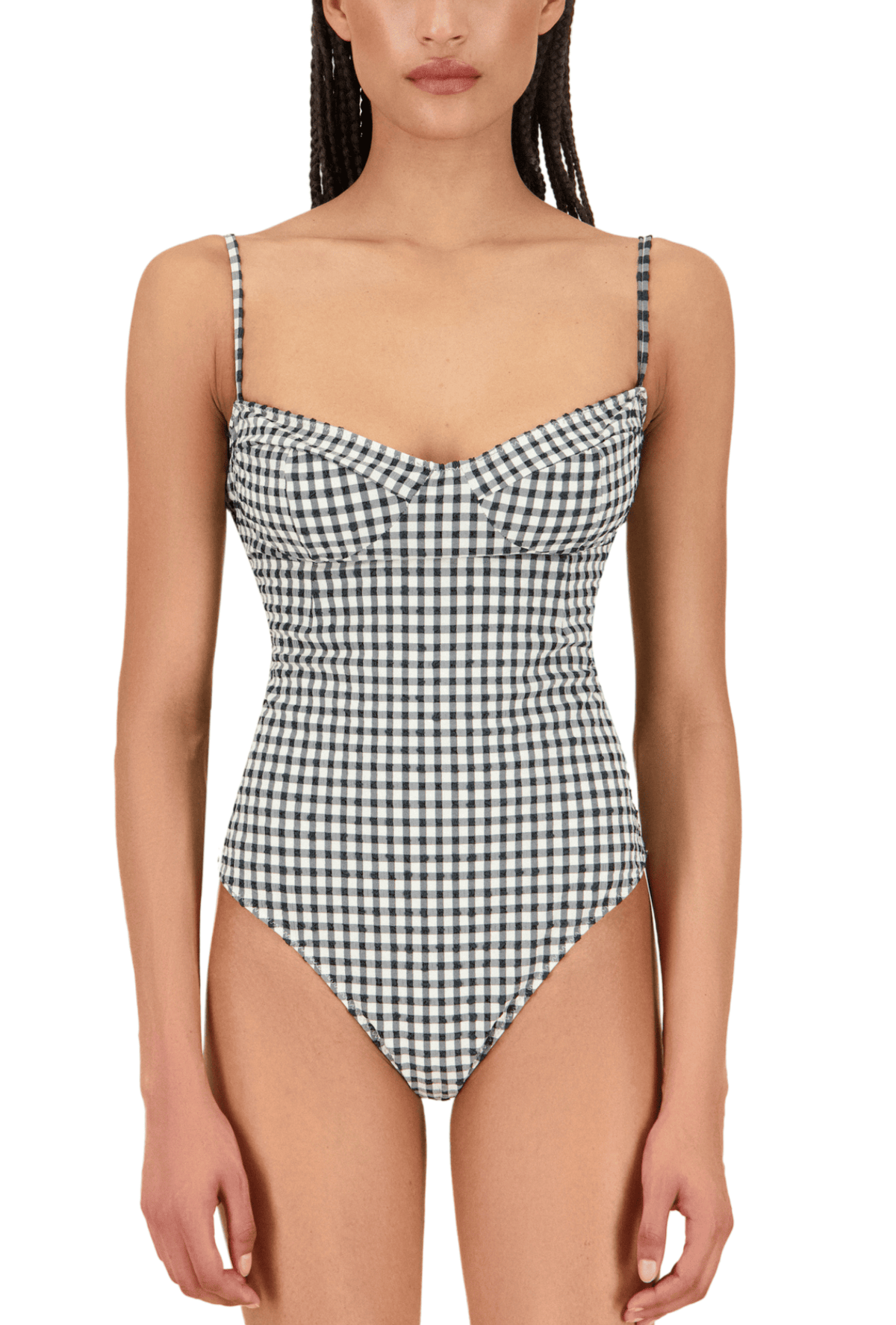 The Bowie One Piece in Tuxedo Plaid