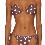 The Kenny Top in Brown Polka Dot