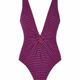 Olivia One Piece in Fig Plaid