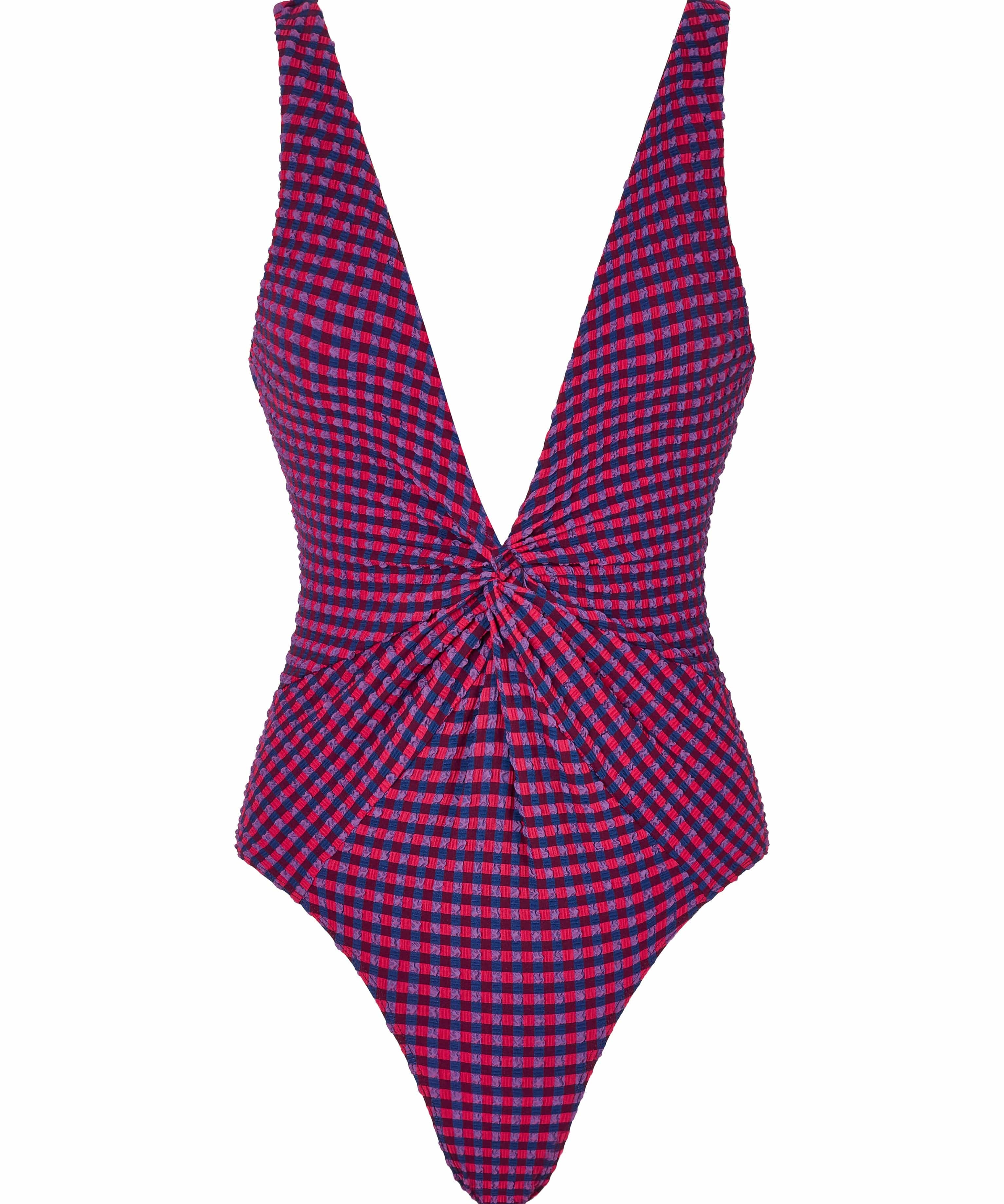 Olivia One Piece in Fig Plaid