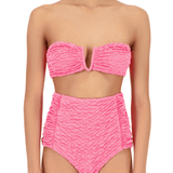 The Elin Top in Hot Pink Luxe Crinkle