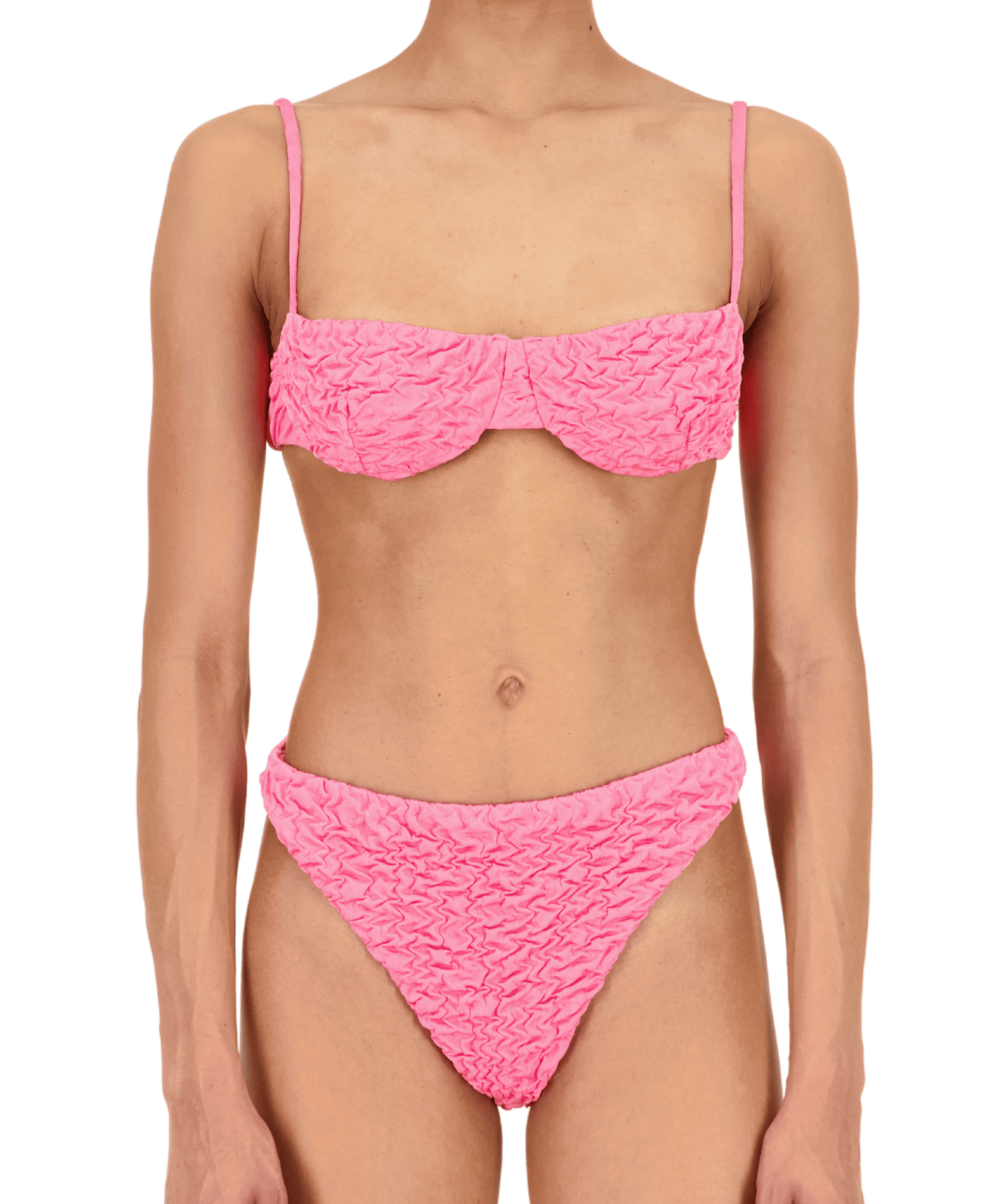 PRE-ORDER: The Ingrid Top in Hot Pink Luxe Crinkle