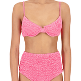 The Lulu Top in Hot Pink Luxe Crinkle