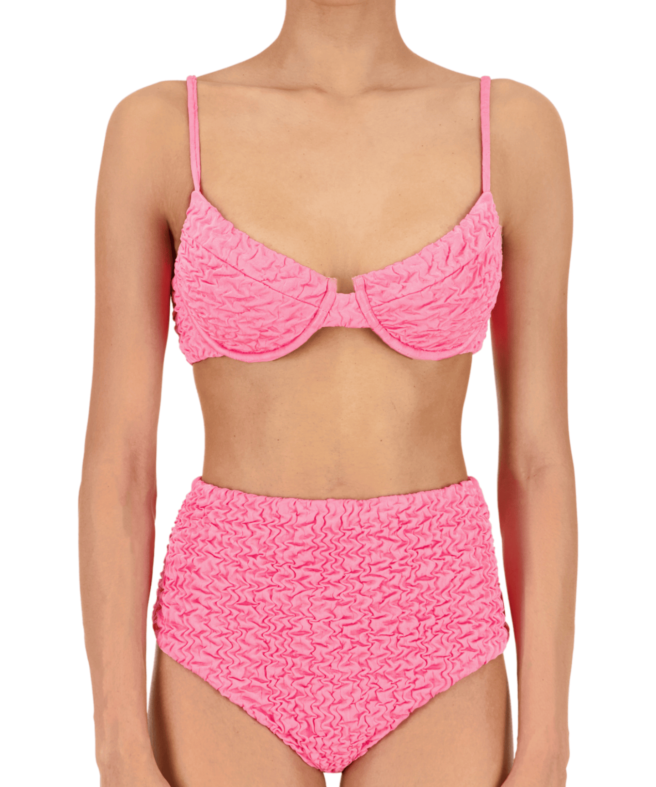 PRE-ORDER: The Lulu Top in Hot Pink Luxe Crinkle