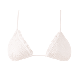 White eyelet lace triangle bikini set with tie-side bottoms  Kenny Annie Juillet swimwear